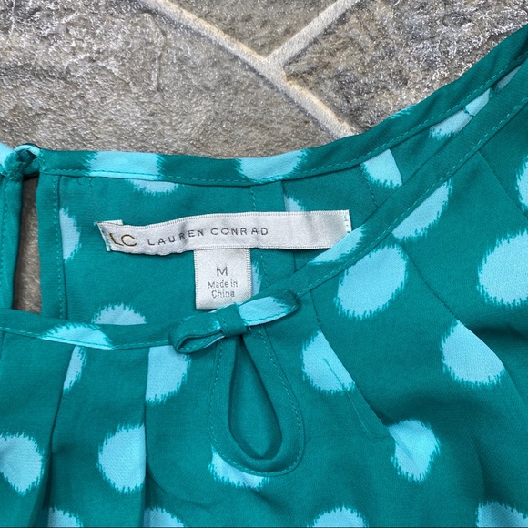 LC Lauren Conrad Semi Sheer Polka Dot Blouse - Picture 5 of 9